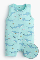 Sleeveless Shorty Henley Romper_Swimming with Sharks: Boy / Swimming with Sharks
