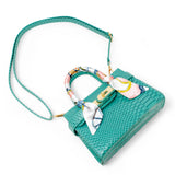 Vivid Crocodile Scarf Handbag: Orange