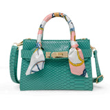 Vivid Crocodile Scarf Handbag: Orange
