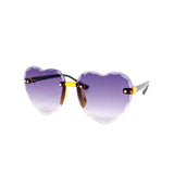 Frameless Heart Sunglasses for Kids: Pink