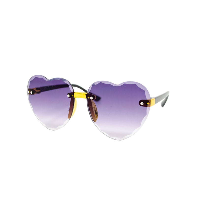 Frameless Heart Sunglasses for Kids: Pink