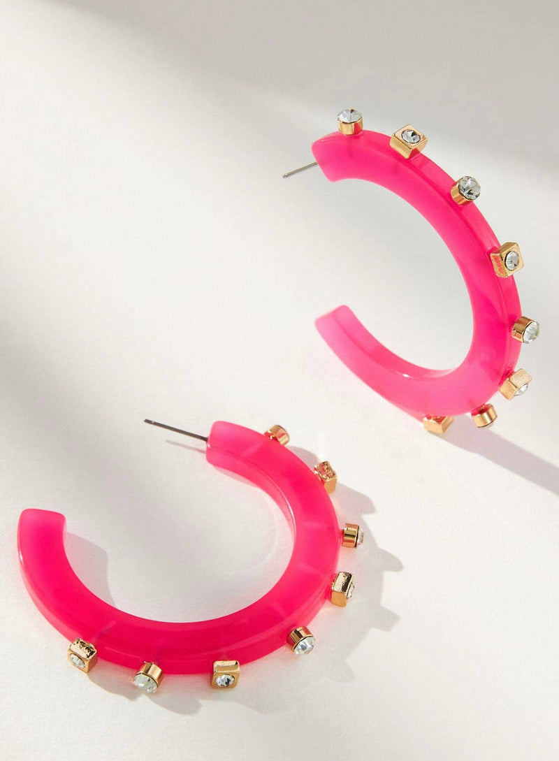 City Girl Jewel Hoop - Magenta