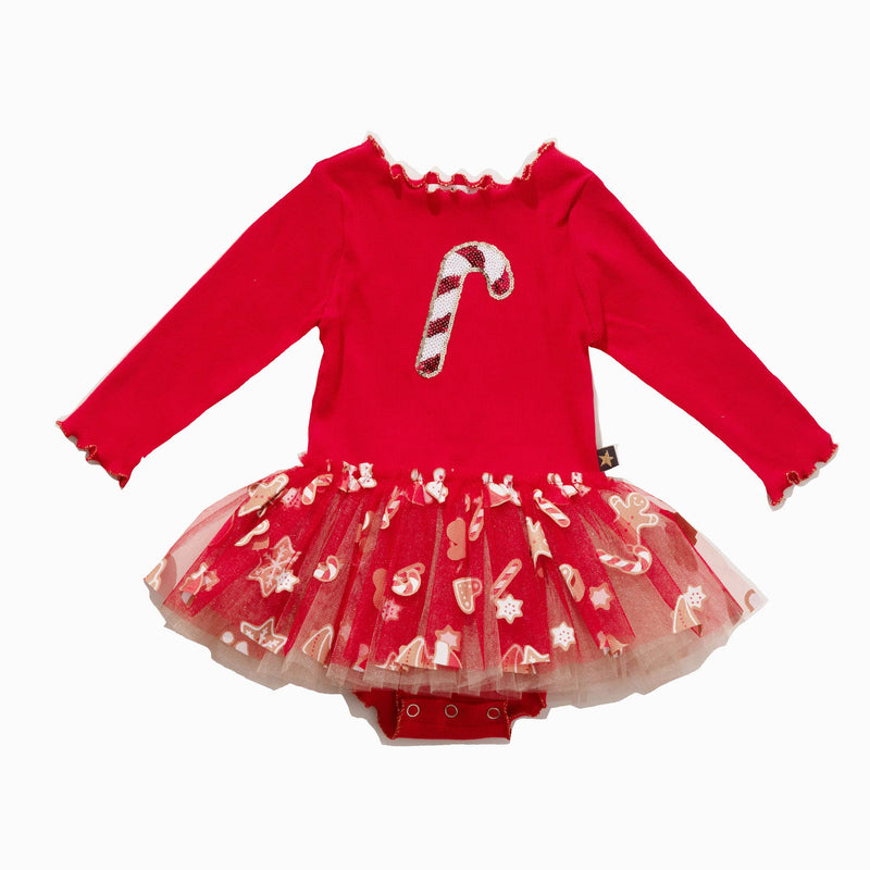Candy Cane Baby Tutu: Red / 3M