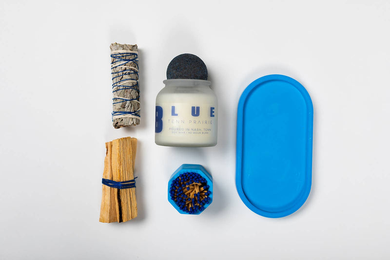 Candle Tray set 3-Piece Palo Santo: Navy