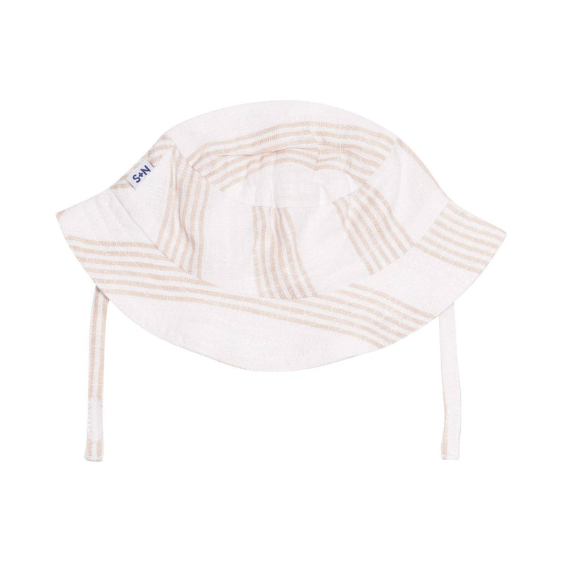 Linen Sun Hat in Desert Mirage Stripe: Beige