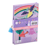 Pink fairy tale-themed scented secret diary with floral designs and a lock, from Floss and Rock, displayed open with pages inside.