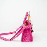 Crocodile Scarf Handbag: Hot Pink