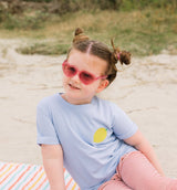 Fuchsia Haze Heart with Pink Mirrored Lenses: Ages 3-5