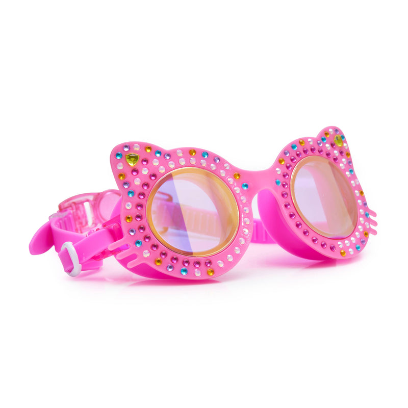 Kitten Frame Swim Goggle, Summer, Beach, Pool, Rhinestone