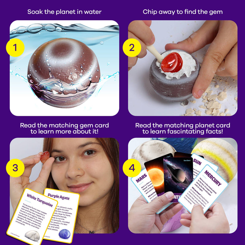 Galaxy Gem Dig Kit for Kids - Gemstones Digging Science Kit