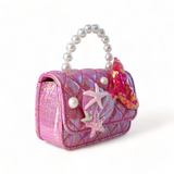 B1334 Mermaid Shiny Quilted Purse (3 Colors): Purple