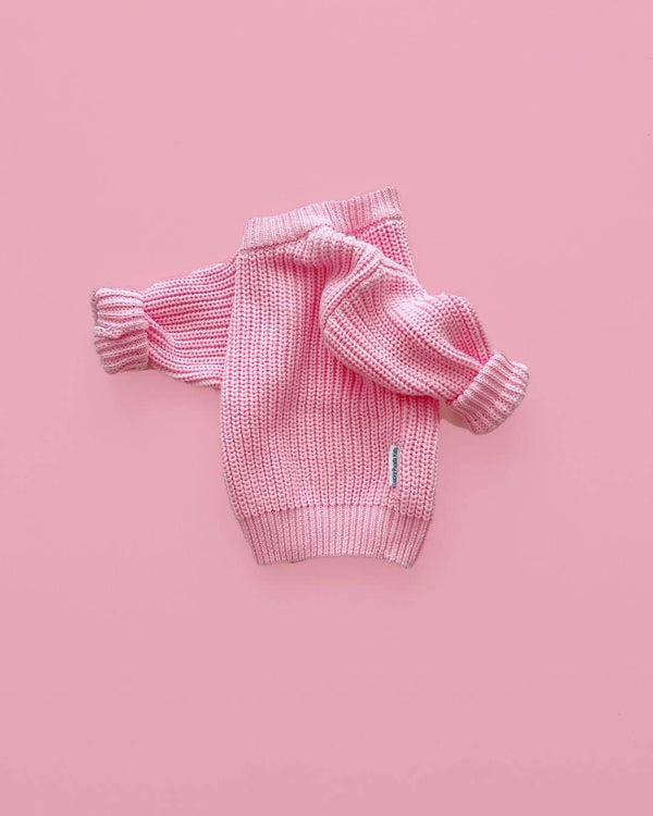 Chunky Knit Sweater | Pink: 0-6M