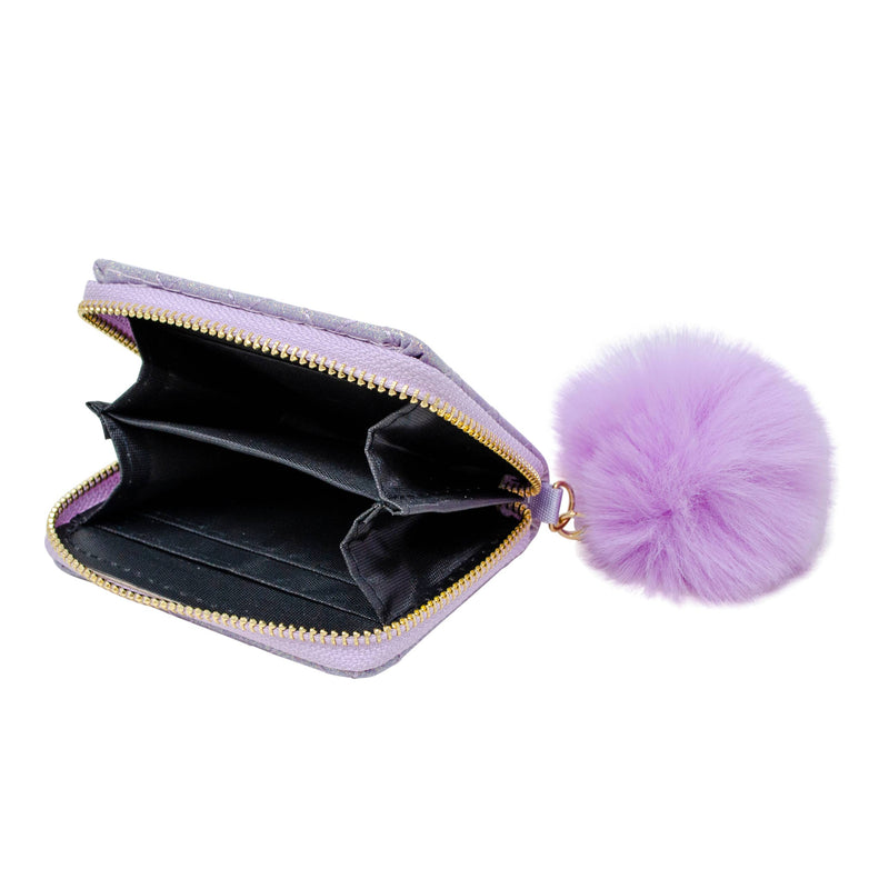 Girls Sparkle Quilted Wallet: Bubblegum