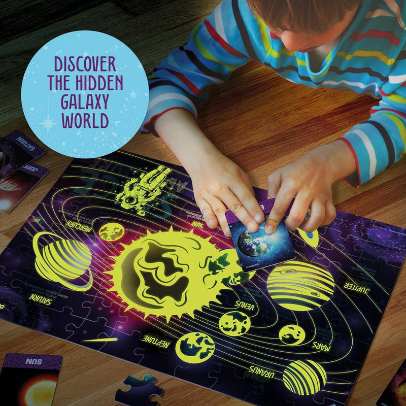 Glow in The Dark 100 Piece Galaxy Jigsaw Puzzle for Kids