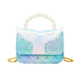 Mermaid Tail Pearl Handle Bag: Purple