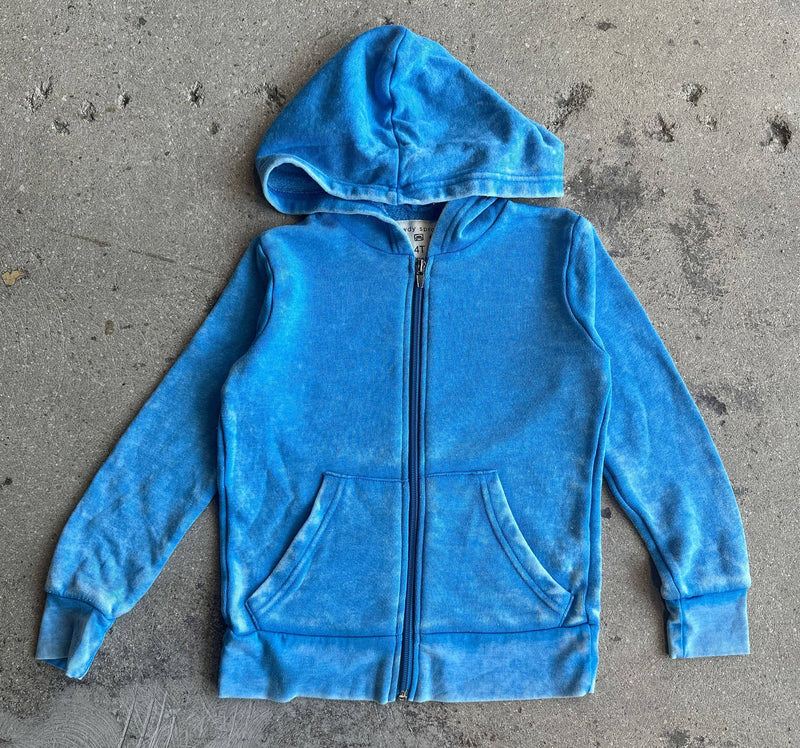 4T - Blue Burnout Zip-Up: 4T