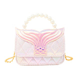 Mermaid Tail Pearl Handle Bag: Purple