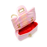 Shiny Dotted Heart Classic Handbag: Hot Pink