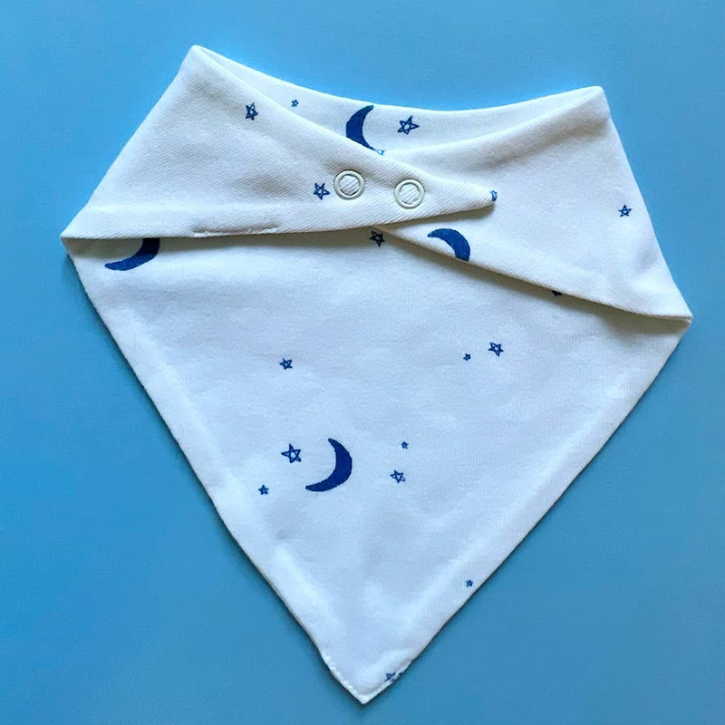 Baby Kerchief Bib-Moon and Stars: Green