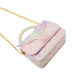 Mermaid Tail Pearl Handle Bag: Purple