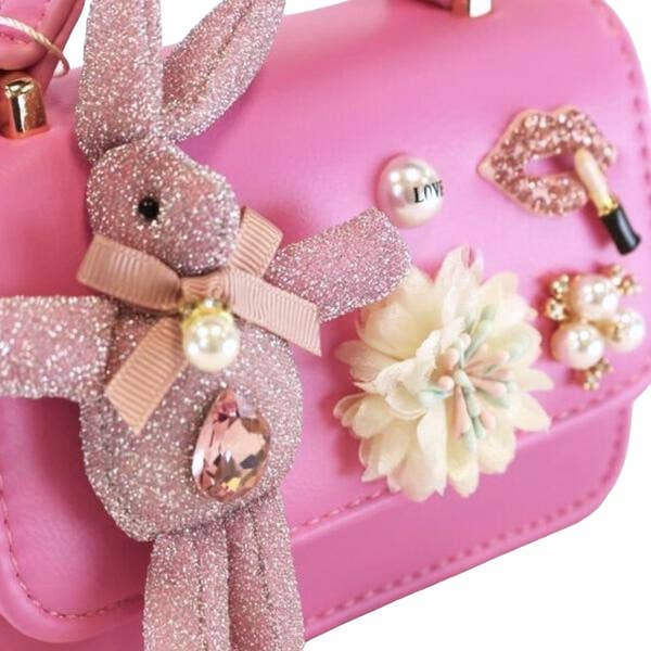 B1207 Bunny Applique Purse (4 Colors): Fuchsia