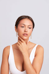 Blythe Stud Earring Gold Plated - Multi Tourmaline & Iolite