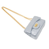 Classic Quilted Sparkle Mini Bag: Purple