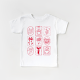 Valentine's Day Doodle's Girls Love Be Mine Shirt : Pink