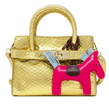 Crocodile Pony Handbag: Lavender