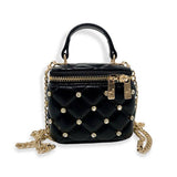 B1341 Embellished Vanity Quilted Purse (5 Colors): DARK PINK