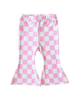 Checkered Flare Pants | Pink: 18-24 m