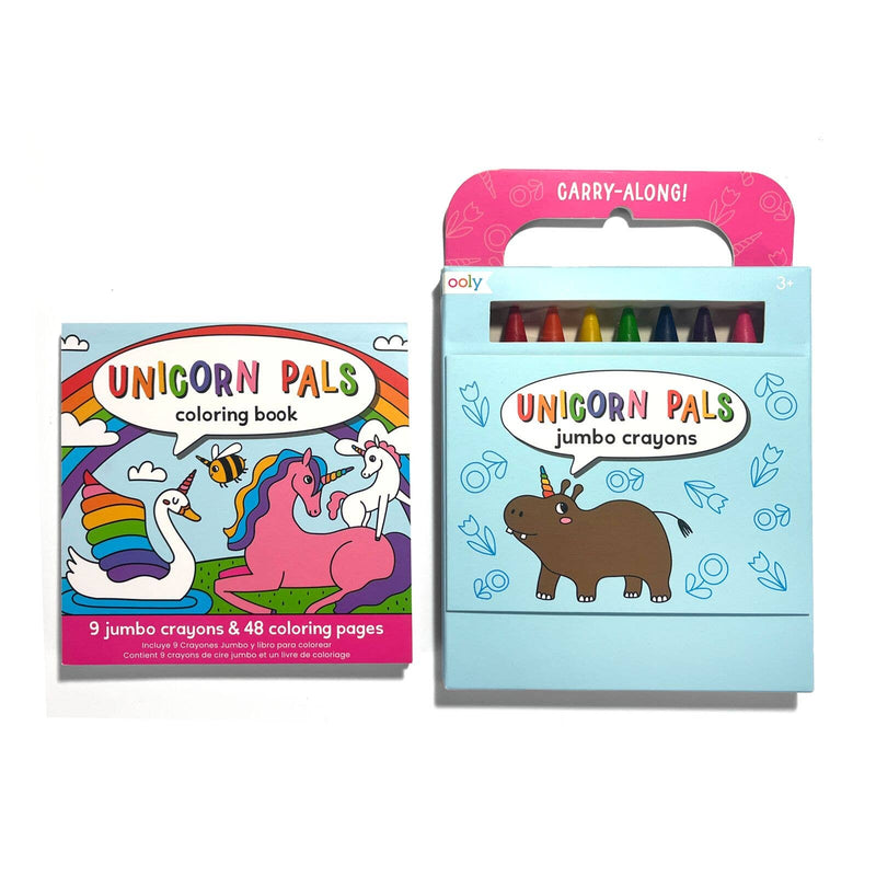 Carry Along Crayons & Coloring Book Kit - Unicorn Pals