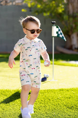 Baby Shorty Polo Romper_Retro Palm Springs: Boy / Retro Palm Springs