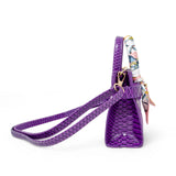 Vivid Crocodile Scarf Handbag: Orange
