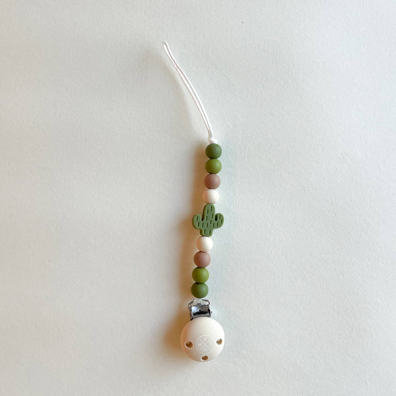 Pacifier Clip Teether Holder Cactus Desert for babies: Pink