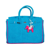 Hampton's "Designer" Inspired Tote Bag - 7 colors !!!: Turquoise/Pink