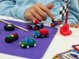 Cars Clay & Play toy set by Floss and Rock featuring colorful clay and car-shaped molds for creative play.
