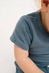 Dusty Blue Waffle Pocket Set