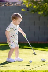 Baby Shorty Polo Romper_Retro Palm Springs: Boy / Retro Palm Springs