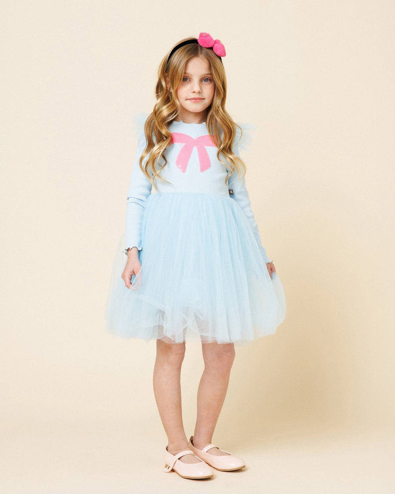 Frill Bow Tutu Dress: White