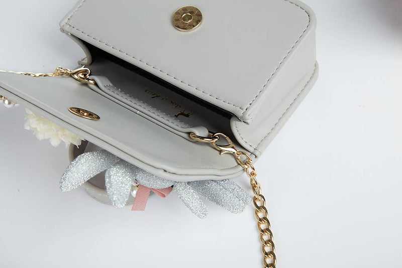 B1207 Bunny Applique Purse (4 Colors): Fuchsia