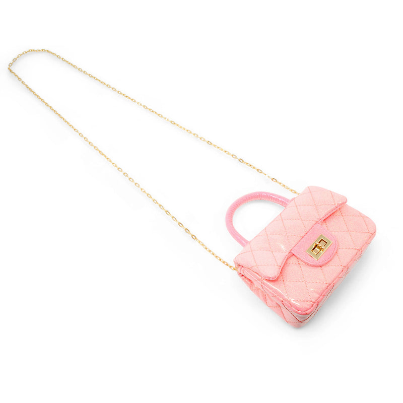 Classic Sparkle Top Handle Handbag: Bubblegum