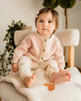 Lily Bow Pockets Sweater Knit Baby Cardigan: Rosewood Pink / 18-24M