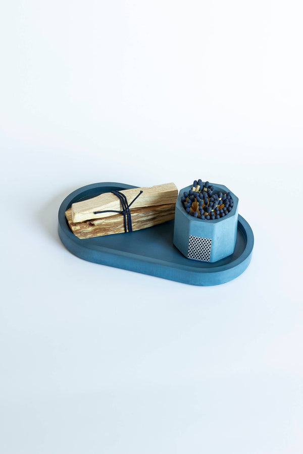 Candle Tray set 3-Piece Palo Santo: Navy