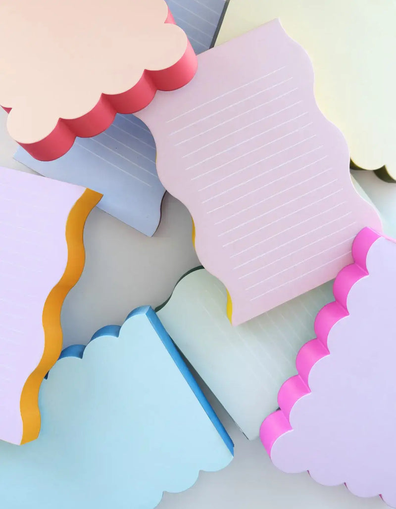 Scalloped Shaped Notepad | Lilac + Hot Pink