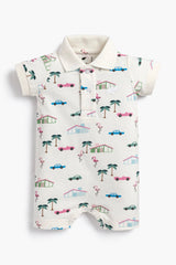 Baby Shorty Polo Romper_Retro Palm Springs: Boy / Retro Palm Springs