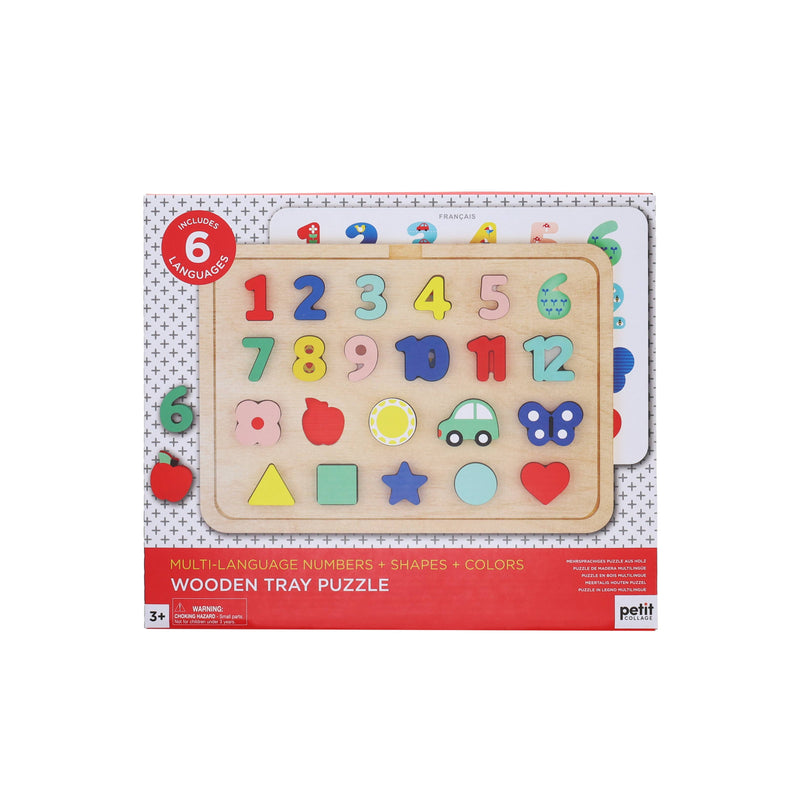 Wooden Tray Puzzle - Numbers, Shapes, Colors