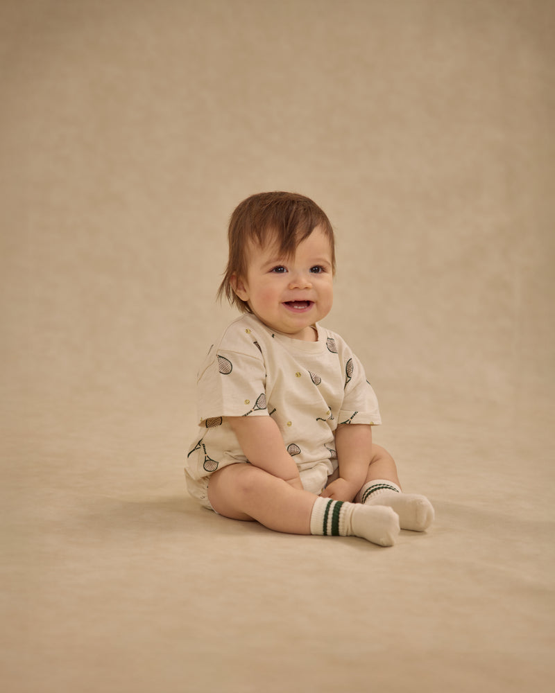 Relaxed Bubble Romper Tennis