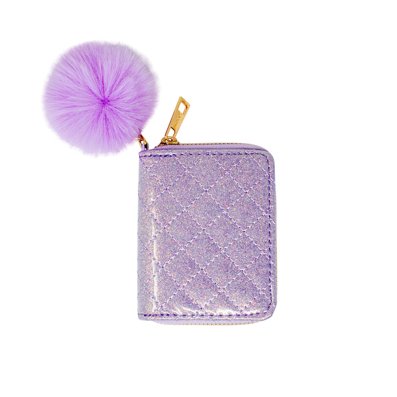 Girls Sparkle Quilted Wallet: Bubblegum
