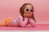 Pretty in Pink Polarized Keyhole Sunglasses w/ Mirrored Lens: Ages 6+
